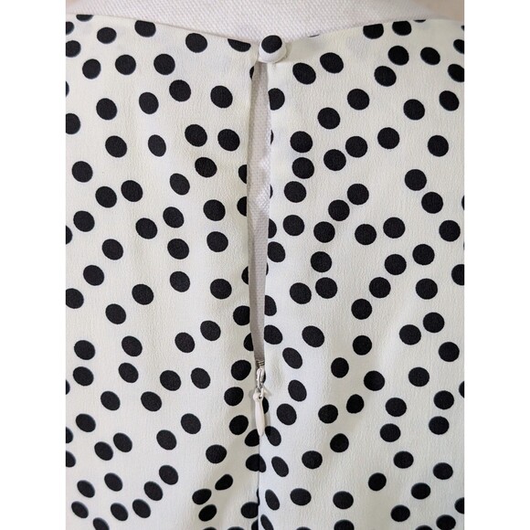 41 Hawthorn Dress Womens L White Black Polka Dot Fit Flare Party Sleeveless - Picture 4 of 12